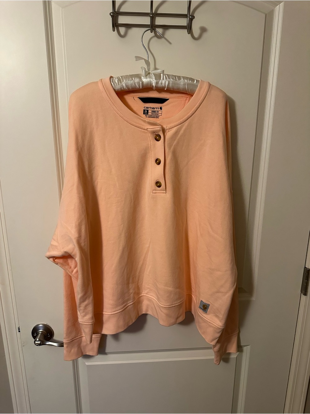 Carhartt Peach Henley Button up Sweatshirt
